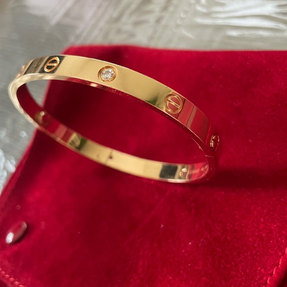 PG Cartier Love bracelet 4 Diamonds Size 19 - Picture 6 of 11